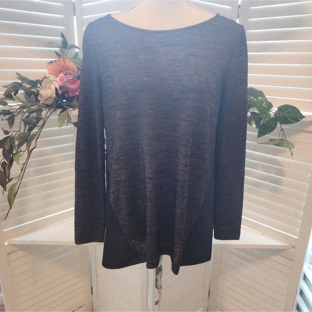 LAFAYETTE 148 NEW YORK BROWN/BLACK WOOL/VISCOSE SMALL SWEATER